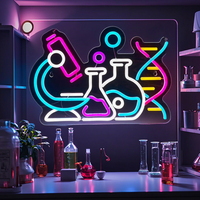 Stock Science 霓虹灯 DNA 双螺旋霓虹灯 用于墙面装饰 智能插头定时器 支持定制霓虹灯
