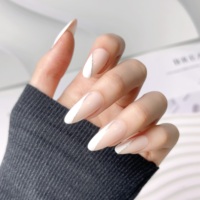 Faux ongles à presser pré-dessinés en ABS pour créateurs, forme amande française, couverture complète, fabricant de marque privée