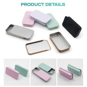 30ml Small Size pink <b>Metal</b> Packing Tin <b>Box</b> for Cosmetic Rectangle Drawer Slide Sqrare <b>Metal</b> Container Jar Can - Product Image 3