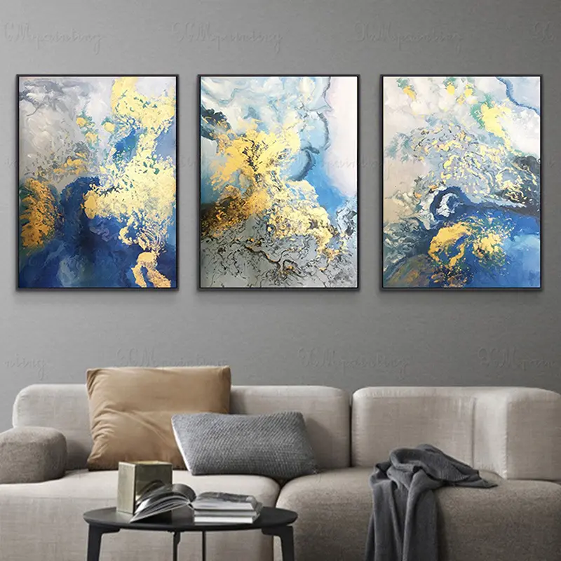 Nordic style living room simple wall decor modern art oil painting for sofa background Light luxury mural