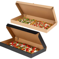Boîtes à pizza et à pain plat jetables écologiques en carton ondulé rigide avec gaufrage personnalisé, grand format, en papier blanc