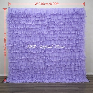 ฉากหลังผ้าทูลล์ระบายสีลาเวนเดอร์หลายชั้นสำหรับงานแต่งงาน งานเลี้ยงฉลองเด็กแรกเกิด ฉากถ่ายรูป - Product Image 3