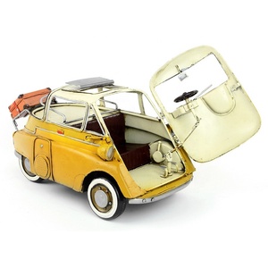 Modellino <span class=keywords><strong>Auto</strong></span> d'Epoca 1957 con Rimorchio Scala 1:12 Artigianato in Metallo Retrò Classico per Decorazione Casa/Pub/Caffè o Regalo - Product Image 3