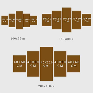 Bord de mer coucher de soleil paysage cinq pièces <span class=keywords><strong>collage</strong></span> vue sur la mer suspendu peintre salon bureau fond peinture décorative - Product Image 6