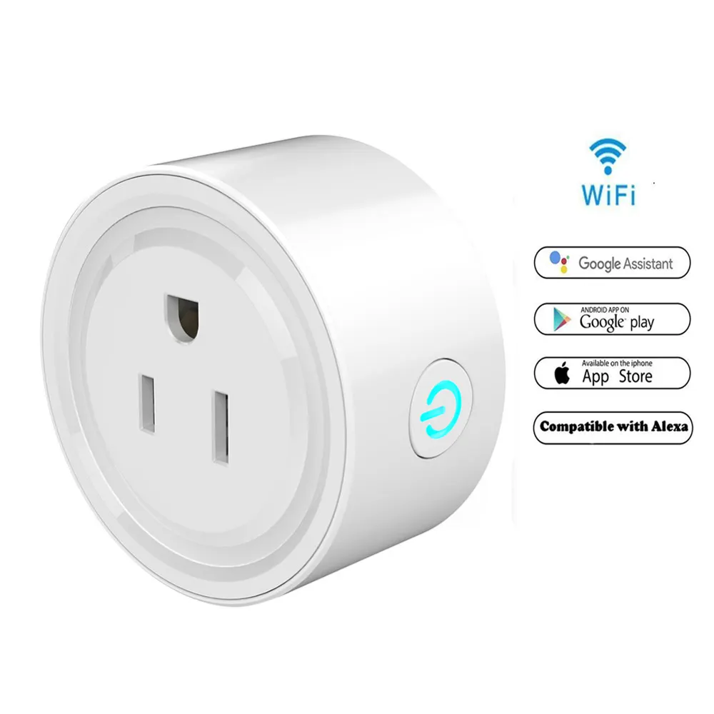 Tuya Mini Smart Outlet Smart Wifi Enchufe de pared Smart Wifi Plug Compatible con Alexa Google Home y IFTTT Control de voz