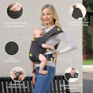 Porte-bébé gratuit avec support pour la tête, pour nouveau-nés (7-25lbs), porte-bébé enveloppant confortable, avec fermeture auto-agrippante pour un port facile. - Product Image 4
