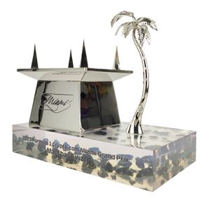 Escultura bovina de coco plateado de lujo de gama alta personalizada Premium Eco Art Artesanía de metal Premios sostenibles Trofeos conmemorativos - Product Image 2