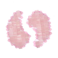 Masque pour les yeux rafraîchissant en quartz rose naturel, les coussinets en cristal éliminent les cernes et soulagent les patchs de fatigue oculaire