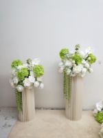 Ensemble floral artificiel en soie blanc et vert, Hortensia, Rose, Pivoine, Anthurium, pour toile de fond de mariage, location pour événements, vitrine de magasin, décoration commerciale