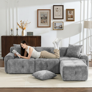 2026 Best Selling Meroow MS1 Durable Chenille Modular <b>Sofa</b>, 42.5cm Seat Height Sectional Couch for UK Market - Product Image 1