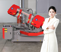 Scie à ruban entièrement automatique de grande taille pour les besoins industriels mondiaux en équipement de découpe de métaux, avec moteur, engrenages et composants mécaniques essentiels