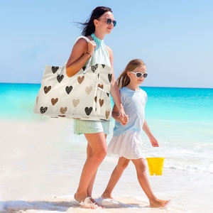 Fashion Custom Print Casual Open-Closure <b>Beach</b> Tote <b>Bags</b> with Waterproof Lining Handbag <b>for</b> Women Spring Vacations - Product Image 6