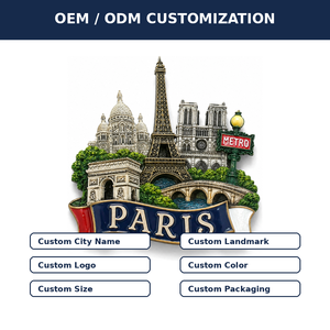 Imán de Resina 3D Personalizado de París, Recuerdo de <span class=keywords><strong>la</strong></span> Torre Eiffel, Imán para Refrigerador, Regalo Turístico al por Mayor - Product Image 6