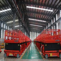 Lift Gunting Listrik Berjalan Sendiri Bersertifikasi CE ISO, Suku Cadang Hidrolik Lengkap, 300kg, Tinggi Kerja 10/14/18m