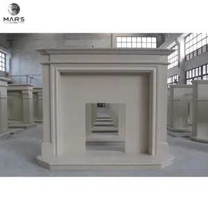 Modern European Luxury Natural Stone Marble Fireplace Mantel For Interior