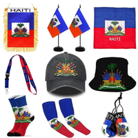 Nouveau drapeau d'Haïti, drapeau de jardin à agiter, série personnalisée, sac banane, sac à cordon pour bagages, sac à déjeuner, casquette de baseball, t-shirt à manches courtes