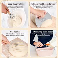 Kit complet de démarrage au levain 9 "rond 10" ovale Silicone Banneton paniers à pain Kit d'épreuvage de pâte