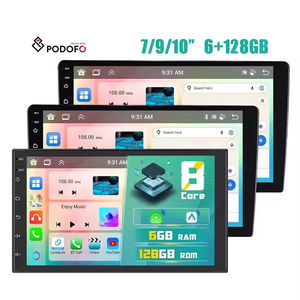 2 DIN Android รถยนต์สเตอริโอ podofo หลายขนาด IPS หน้าจอสัมผัส4 + 4 core 6 + 128GB CarPlay Android Auto GPS DSP - Product Image 1