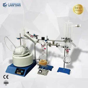 Equipo de laboratorio de <span class=keywords><strong>vidrio</strong></span> Lanphan Kit de sistema de destilación al vacío 2L 5L 10L 20L Destilación de ruta corta - Product Image 1