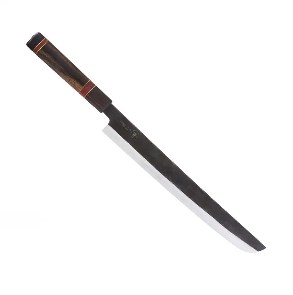 Cheap Japanese Kitchen Knife Sashimi Hand Forged Knife Ebony Rosewood Wooden Handle Long Knife