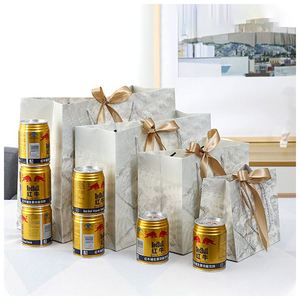 Color Marble <b>Pattern</b> Design Retail Shopping Packaging <b>Paper</b> Gift Bag Bottom 3D Cutting Process - Product Image 4