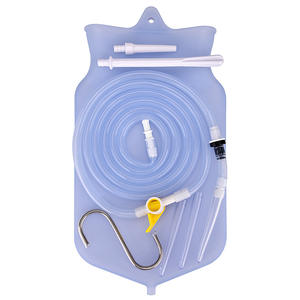 Sac à eau en silicone 2L avec 4 raccords de tuyau de buse Sac de lavement de nettoyage intestinal pour chien Rincer l'intestin avec de l'eau - Product Image 1