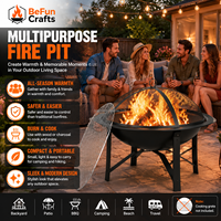 Brasero extérieur en acier pour bois, barbecue, idéal pour patio, jardin et camping, brasero rond robuste avec écran anti-étincelles