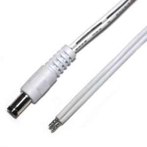 กล้องวงจรปิด18AWG 5.5*2.1มม. สีขาว DC ตัวผู้ไปยังสายไฟชุบดีบุก - Product Image 3
