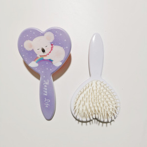 Precio de fábrica Kid-friendly Mini tamaño de dibujos animados cepillo de bolsillo lindo en forma de corazón Animal tema caballo Pony Panda paleta cepillo de pelo - Product Image 3