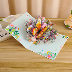 Cartes d'invitation de mariage 3D avec fleurs et papillons, cartes de vœux pour la fête des mères, la Saint-Valentin, l'anniversaire, impression UV mate - Product Image 1