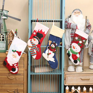 Embroidered <b>Christmas</b> <b>Stockings</b> Cloth Large Gift Bags Fireplace Ornaments Cartoon Style For <b>Christmas</b> Decorations - Product Image 2