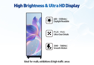 Poster LED Digitale Mobile P1.86 a Prezzo di Fabbrica, Sottile e ad Alta Risoluzione, Cartellone Pubblicitario Intelligente per Agenzie Immobiliari - Product Image 3