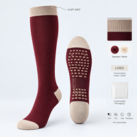 Chaussettes de compression pour mollets en tricot, pour la course, couleur vin avoine, personnalisées, avec ajustement du mollet et de la pointe du pied, en Spandex et Nylon, avec gradation de taille