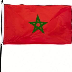 Bandera Nacional de Marruecos de Poliéster de 3x5 Pies, Impresión Digital Personalizada, Doble Costura, Resistente, para Exteriores, en Oferta - Product Image 1