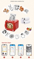 Impresora Inteligente de Dibujo con IA para Niños, Batería Recargable, 203dpi, 24 Idiomas, Pantalla a Color - En Stock para la Creatividad