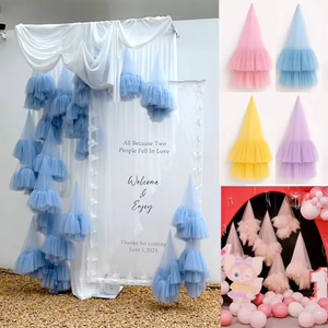 Декоративная подвесная драпировка в форме облака из шелковой сетки для свадеб, мероприятий, оформления фона, уличных фотосессий и дней рождения - Product Image 5