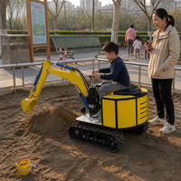 Mini-excavatrice pour enfants, manège de parc d'attractions, équipement de terrain de jeu extérieur pour enfants, jouet à piles 48V