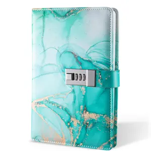 2024 Newest Notebook Diary A5 PU Leather Beautiful Cover Lock Notebook Custom Journal Book Printing