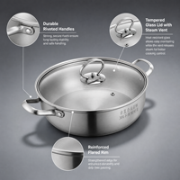 Casserole en acier inoxydable multicouche 5 plis de qualité supérieure pour fondue gastronomique, cuisson vapeur de fruits de mer, motif sablé européen