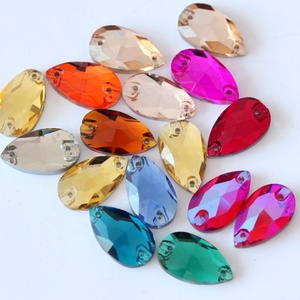 OLeeya Factory Wholesale Popular 3A Glass 10.5*18MM Pear <b>Drop</b> Crystals Teardrop Sew on Rhinestones for Dresses - Product Image 1
