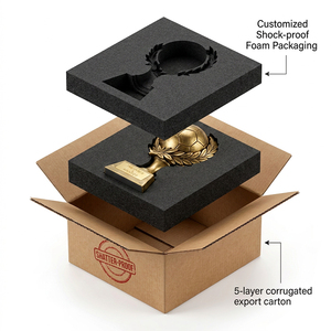 Fabricant <span class=keywords><strong>de</strong></span> trophées en résine dorée personnalisés, coupe <span class=keywords><strong>de</strong></span> football dorée, souvenirs pour les tournois sportifs scolaires, cadeaux personnalisés - Product Image 6