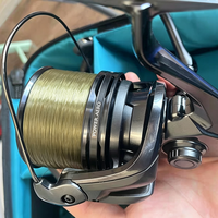 Carrete de Pesca Giratorio Power Aero14000 XTC Big Pit, 8+1 Rodamientos, Arrastre Máximo 20KG, Relación de Engranajes 4.3:1, Carrete para Pesca de Carpa