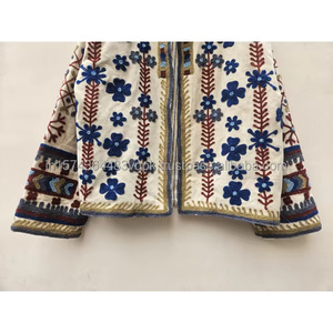 Indian Most Trending Handmade Suzani Embroidery Velvet <b>Quilted</b> Winter <b>Jacket</b> <b>Women</b> Regular Bohemian Style <b>Lightweight</b> Organic - Product Image 2