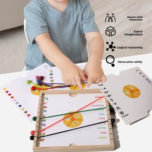 Jeu de société éducatif en bois portable et stimulant pour enfants : Casse-tête logique de table pour démêler les nœuds de corde pour garçons - Product Image 2