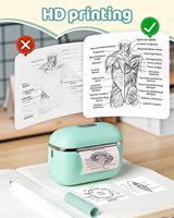 Imprimante d'autocollants Phomemo T02E, imprimante thermique portable avec 6 rouleaux, mini imprimante d'autocollants de poche