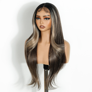 Peluca Sintética de Venta Caliente, 100% Fibra Resistente al Calor, 360 Per Pluck, Encaje Frontal HD, Pelucas de Cabello Sintético Sin Pegamento para Mujer - Product Image 3