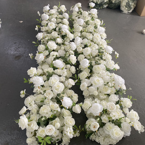 L-FR069 Camino de Mesa de Flores Artificiales Blancas al por Mayor para Decoración de Bodas, Camino de Mesa de Flores para Decoración de Bodas - Product Image 3