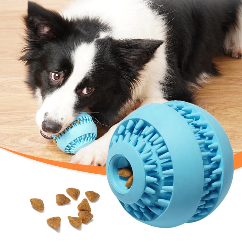 Durable Rubber Treat Training Puzzle Interactive Chew Ball Dog Toy