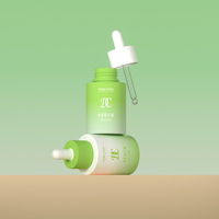 Emballage cosmétique avec logo OEM Flacon compte-gouttes en verre de 30ml 50ml avec bouchon à vis Flacon compte-gouttes en verre pour sérum et soins de la peau
