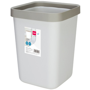 Deli Trash Can 10L Light Gray Rectangular Plastic Indoor Household Waste Bin - Product Image 3
